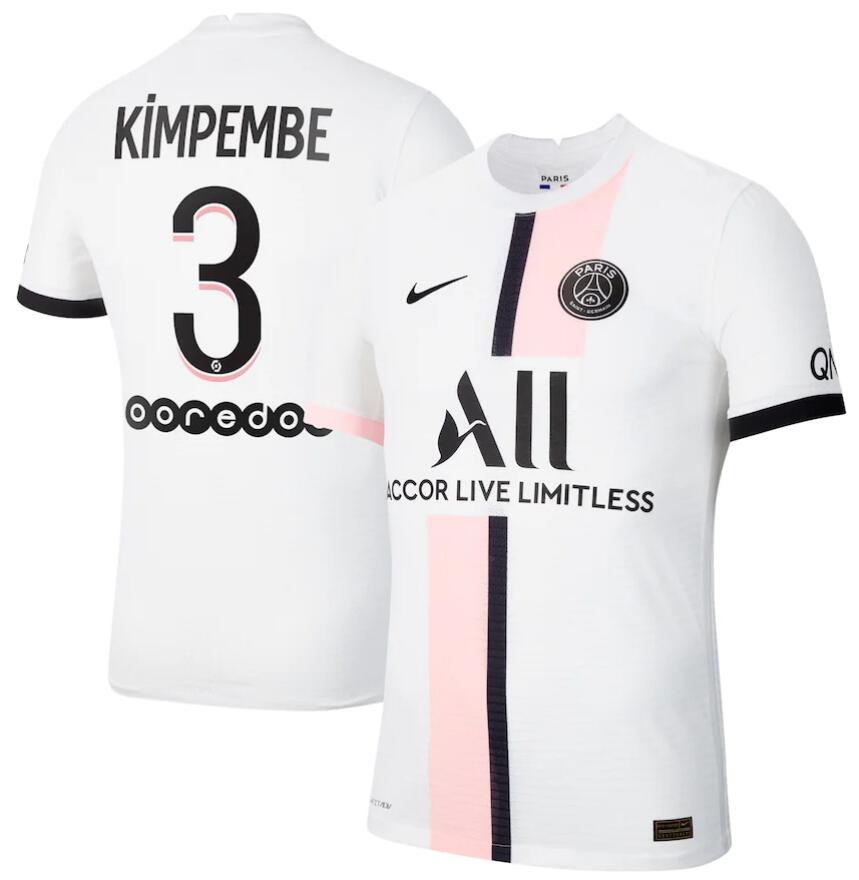 2021/22 Maillot PSG Extérieur Away Kit Soccer Jersey with Kimpembe 3 printing